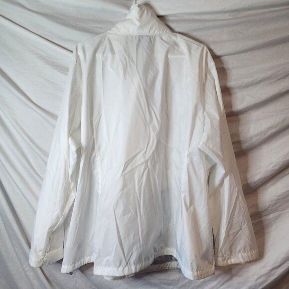 Columbia Men’s 3XL White Packable Rain Jacket Hidden Hood Adjustable Waist - Picture 8 of 11